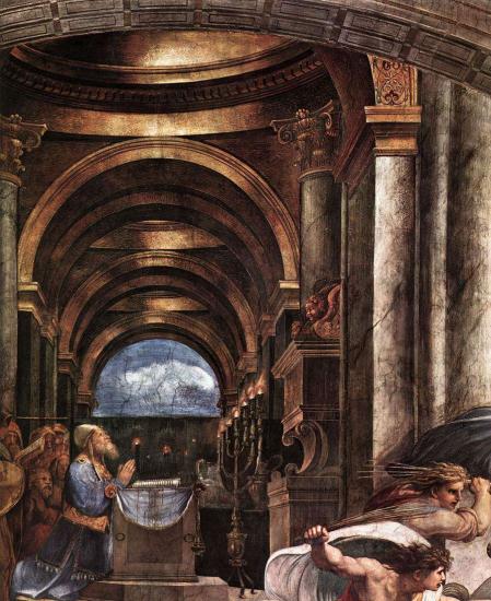 RAFFAELLO-Stanze Vaticane - The Expulsion of Heliodorus from the Temple (detail) [